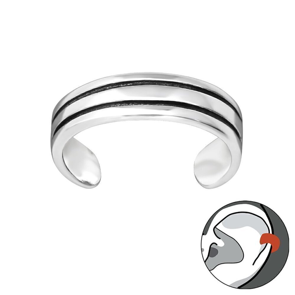 Sterling Silver Double Line Ear Cuff – No Piercing Minimalist Cuff​